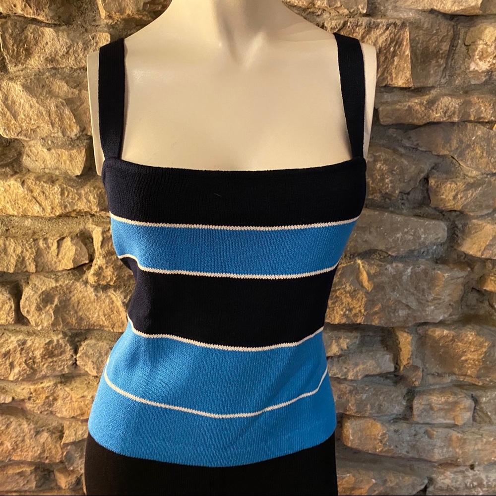 St. John Bold Stripe Tank Top Size M